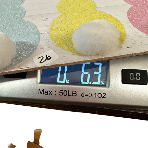 Easter Bunny Welcome Sign 14x8 in Glitter Pastel Spring Door Wall Decor Rabbit - Picture 6 of 7